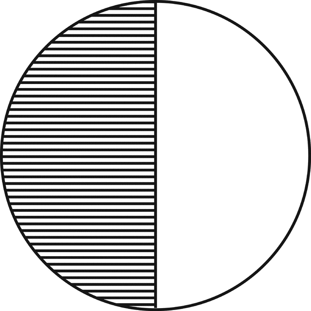 640x640 1 2 Fraction Clipart