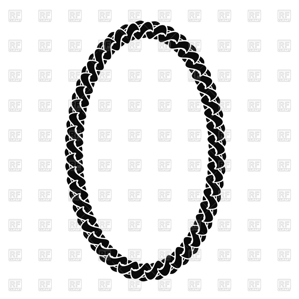 1200x1200 Black Chain Oval Frame Royalty Free Vector Clip Art Image