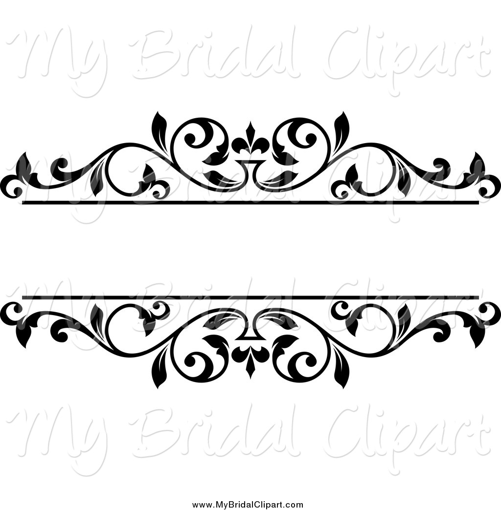 1024x1044 Bridal Clipart Of A Black And White Floral Frame With Text Space