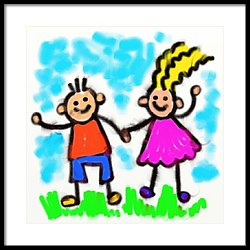 250x250 Smudgy Chalk Kids Digital Art By Prawny Clipart Cartoons