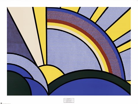 480x360 Modern Painting Of Sun Rays Fine Art Print By Roy Lichtenstein