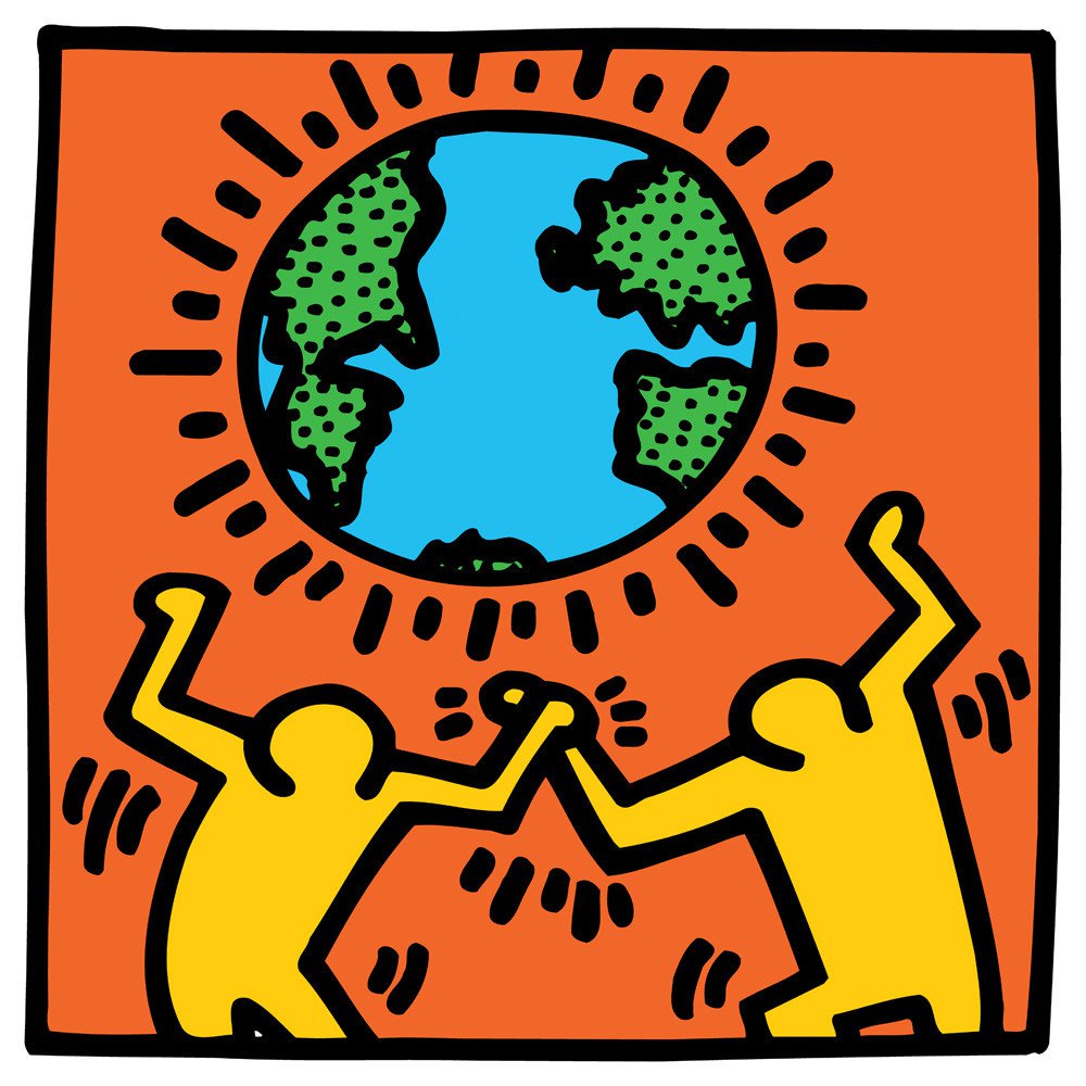 1000x1000 Untitled, (World) Art Print By Keith Haring King Amp Mcgaw