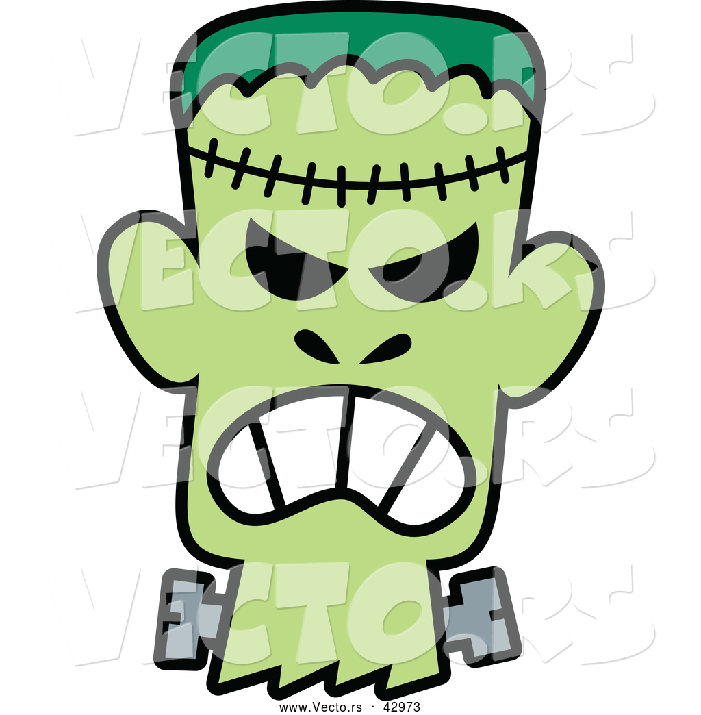 1024x1044 Vector Of A Mad Cartoon Halloween Frankenstein By Zooco