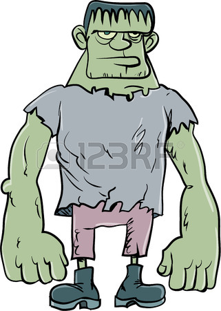 321x450 Cartoon Green Frankenstein Monster Isolated On White Royalty Free