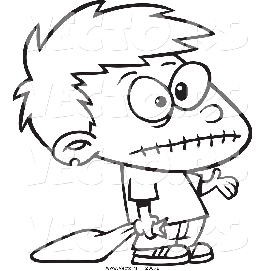 1024x1044 Vector Of A Cartoon Frankenstein Boy Trick Or Treating