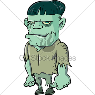 325x325 Cartoon Frankenstein Monster With Mp3 Player Gl Stock Images