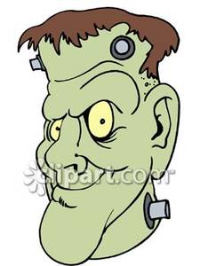 225x300 Smiling Frankenstein Monster Face Royalty Free Clipart Picture