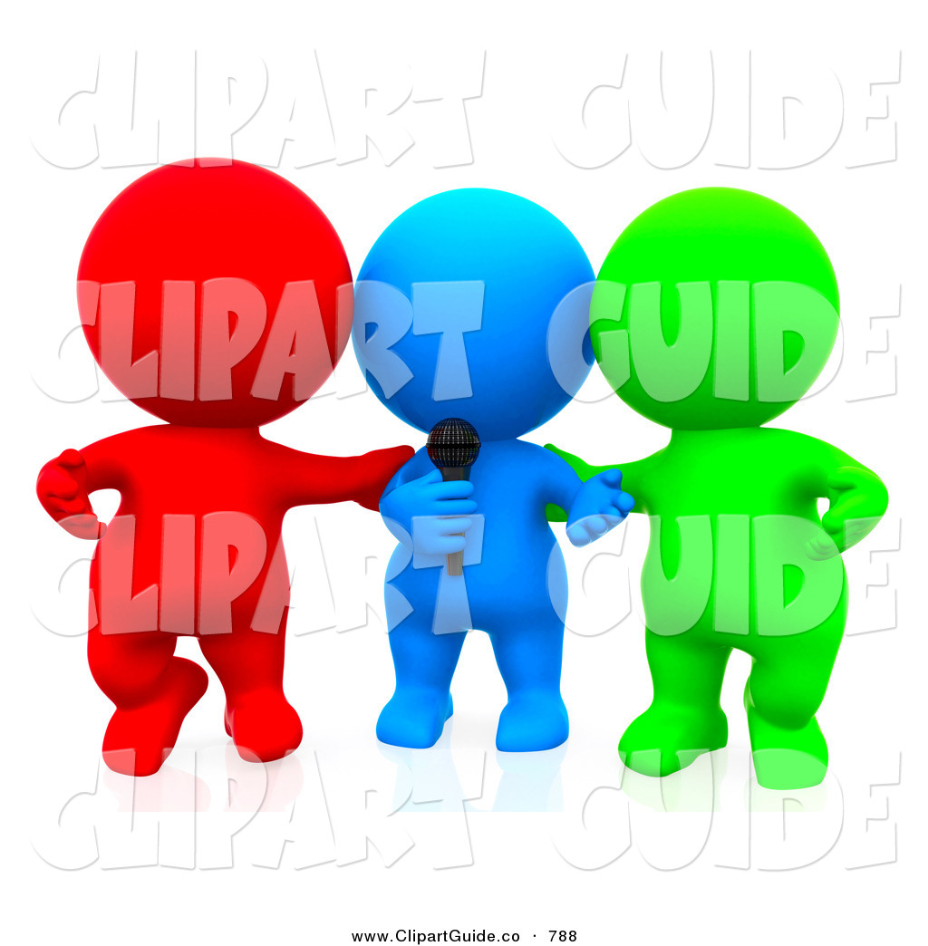 1024x1044 Clip Art Of A 3d Teeny People Singing Karaoke As A Team By Andresr