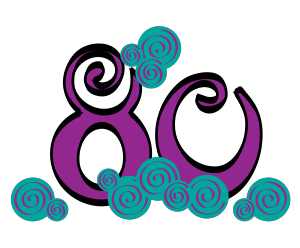 300x248 80th Birthday Clipart