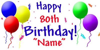 400x200 Clipart 80th Birthday Free