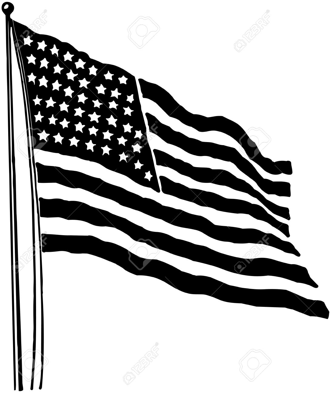 1093x1300 American Flag Black And White Vector Clipart Collection