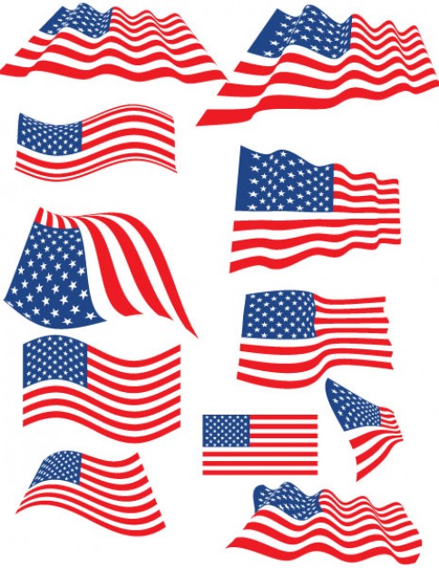 484x626 Set Of American Flags With Multiple Forms Vector Free Download