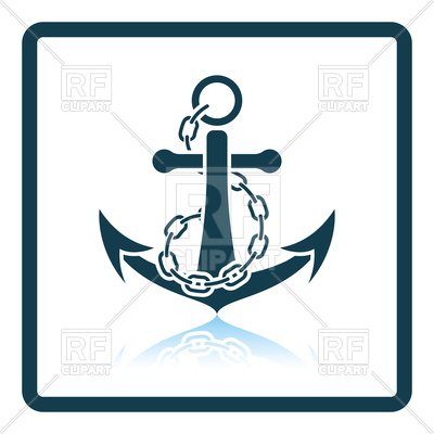 400x400 Icon Of Sea Anchor With Chain Royalty Free Vector Clip Art Image