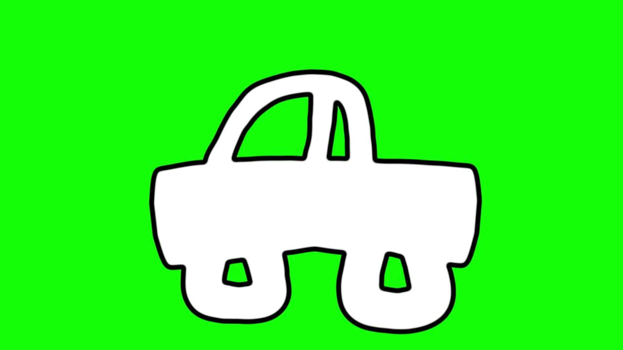 1280x720 Free Hd Video Backgrounds Animated Cartoon Style Car On Green