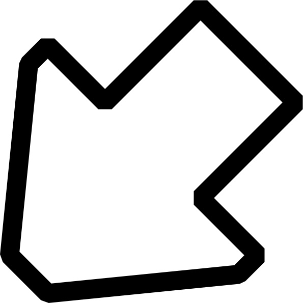 595x595 Left Down Outline Arrow Clip Art Free Vector In Open Office