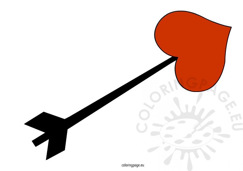 842x595 Free Valentine Arrow Coloring Page