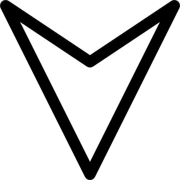 600x600 Plain Outline Down Arrow Clip Art Free Vector In Open Office