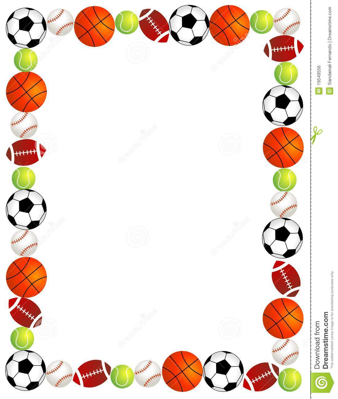 1101x1300 Sports Themed Border Clipart