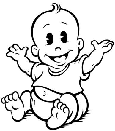387x442 Best Baby Clipart Black And White