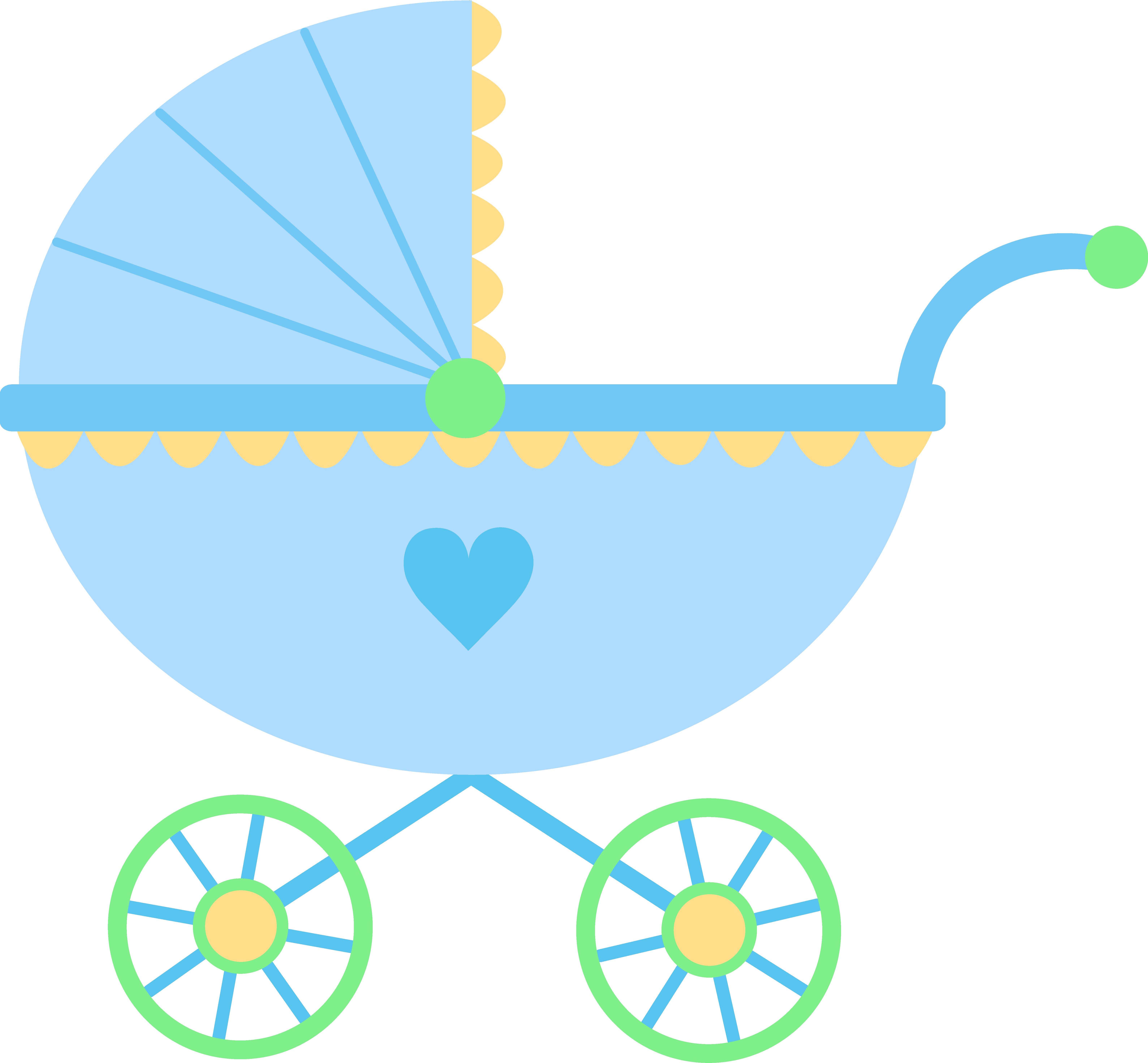 6355x5889 Cute Blue Baby Carriage