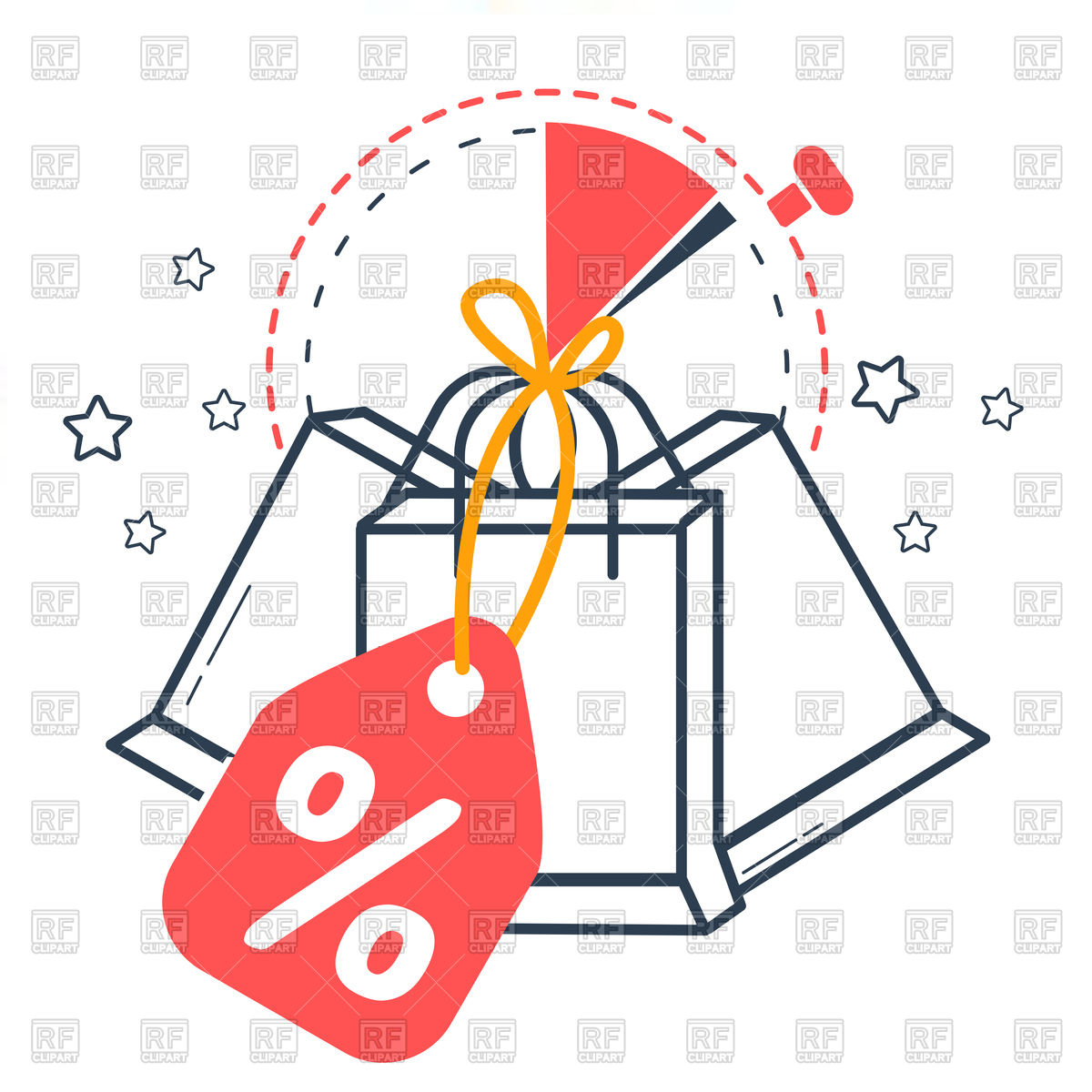 1200x1200 Icon Sale With Packages Against The Background Of Time Royalty