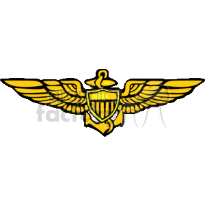 300x300 Royalty Free Pilot Wing Badge 153425 Vector Clip Art Image