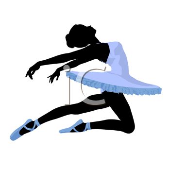 350x350 Picture Of A Silhouette Of A Ballet Dancer In A Vector Clip Art