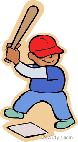 265x480 Little Boy With Baseball Bat Royalty Free Vector Clip Art