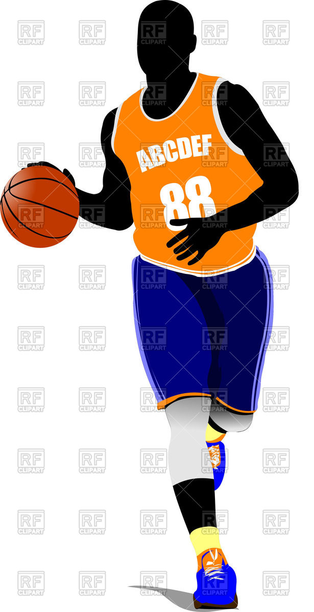 615x1200 Running Basketball Player With Ball