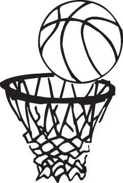 242x360 Basketball In Hoop Clipart Black And White