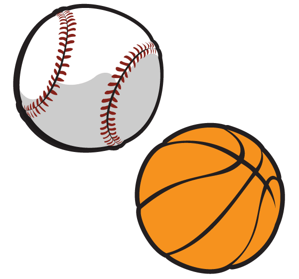 600x560 Free Vector Basketball And Baseball, Vector Files