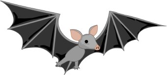 340x152 Bat Free Clip Art Image
