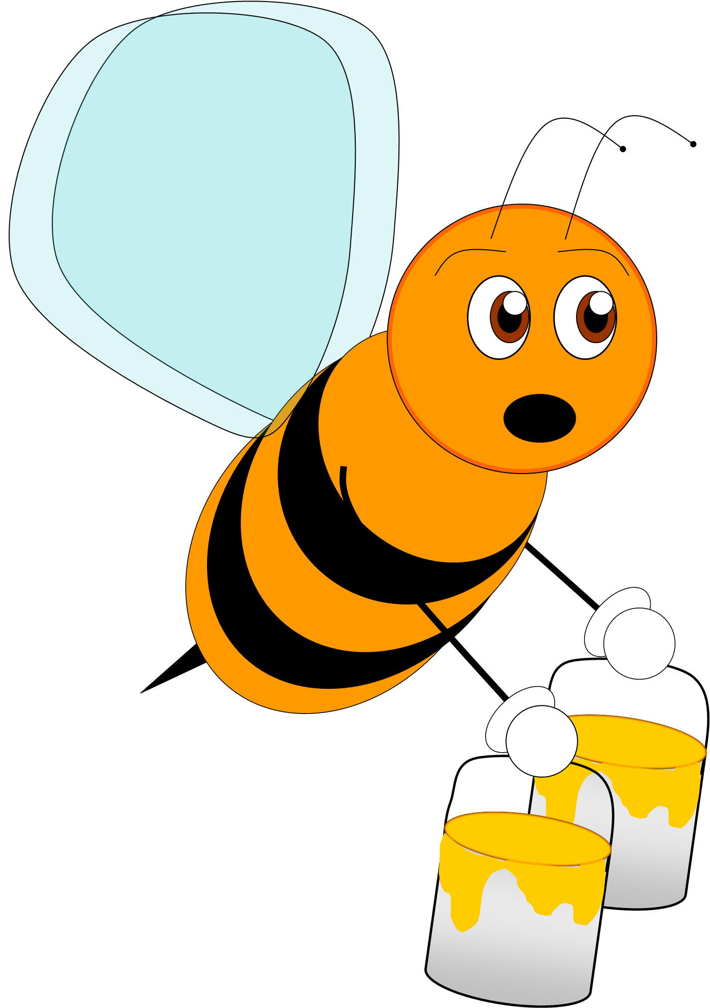 1399x1986 Orange Clipart Bee