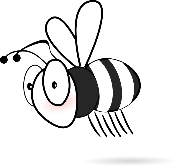 600x563 Black And White Bee Clip Art