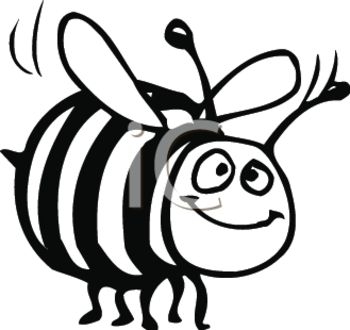 350x330 Black And White Clipart Of A Bumble Bee In A Vector Clip Art
