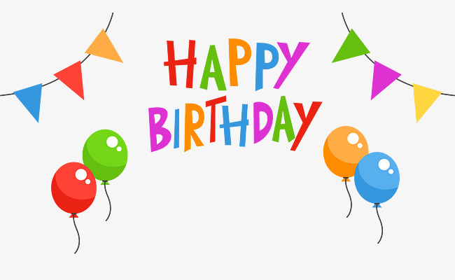 650x400 Triangle Pull Flag Vector Happy Birthday Balloons, Vector, Vector