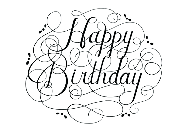 609x435 Happy Birthday Black And White Happy Birthday Hand Lettering