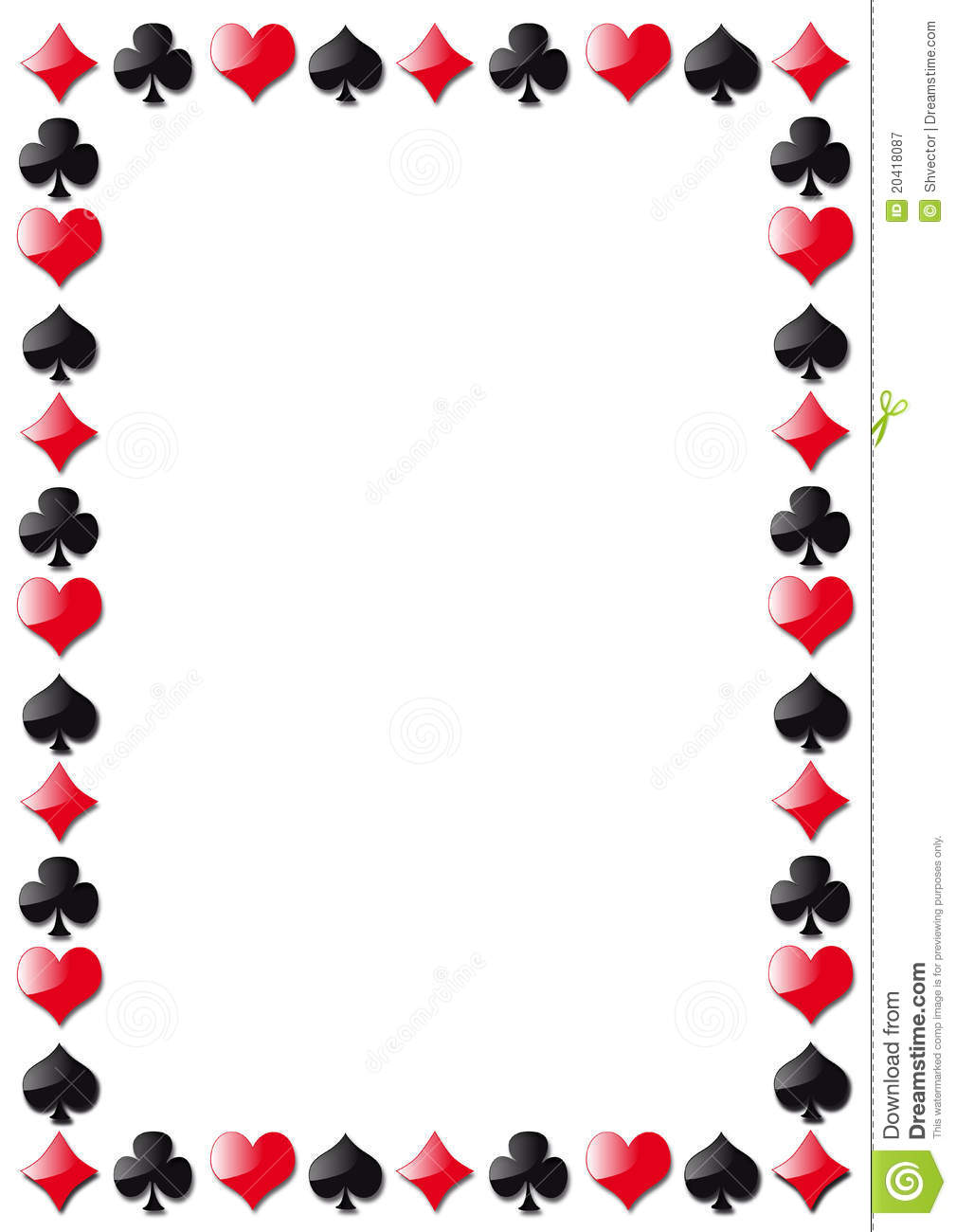 1009x1300 Playing Cards Border Clipart
