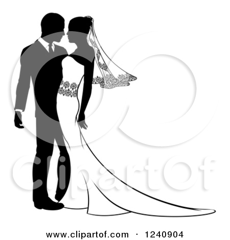 450x470 Black And White Groom And Bride Clipart