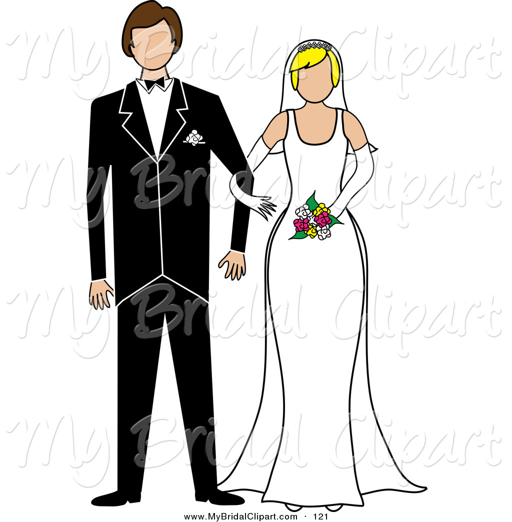 1024x1044 Bridal Clipart Of A Blond Bride And Brunette Groom Standing Arm