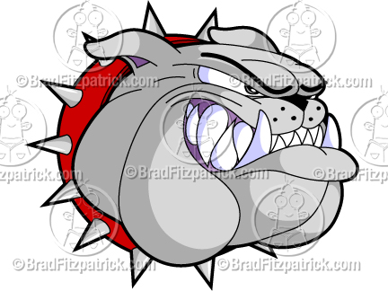 432x324 A Bulldog Head Growling Cartoon Mascot Logo Clip Art Graphic Icon