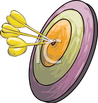 333x350 Picture Of A Dart Board With 3 Darts On The Bullseye In A Vector