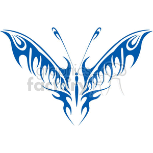 300x300 Royalty Free Butterfly Tattoo In Blue Tribal Design 368392 Vector