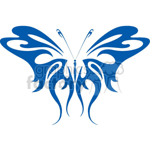 300x300 Royalty Free Tribal Blue Butterfly Tattoo 368371 Vector Clip Art