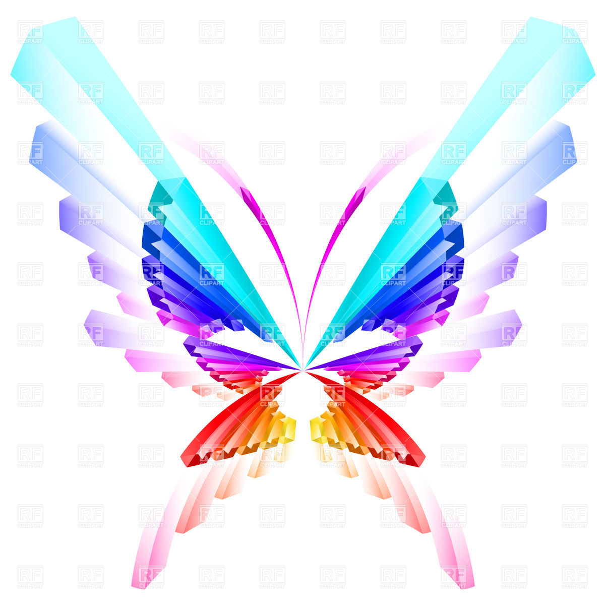 1200x1200 Abstract Colorful Butterfly Royalty Free Vector Clip Art Image