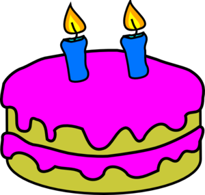 300x285 Birthday Cake 2 Candles Clip Art