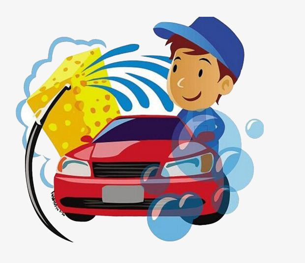 620x533 Staff In The Car Wash, Blue Hat, Free Buckle Material, Red Car Png