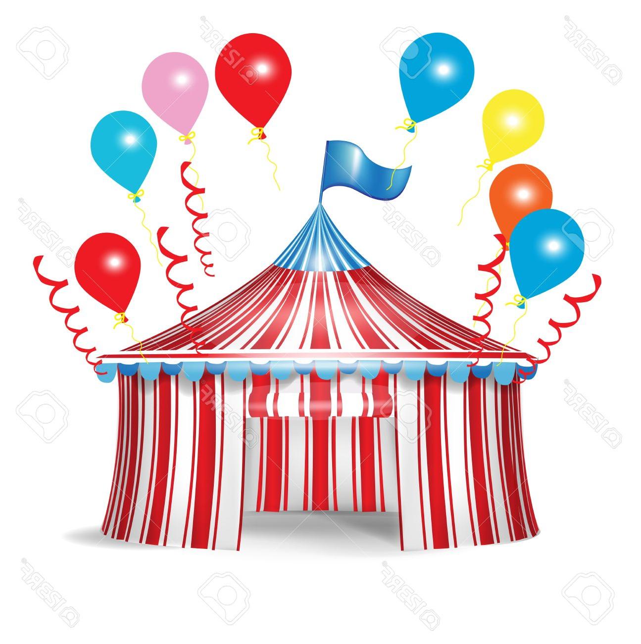 1295x1300 Best Free Circus Tent With Celebration Balloons Isolated Stock