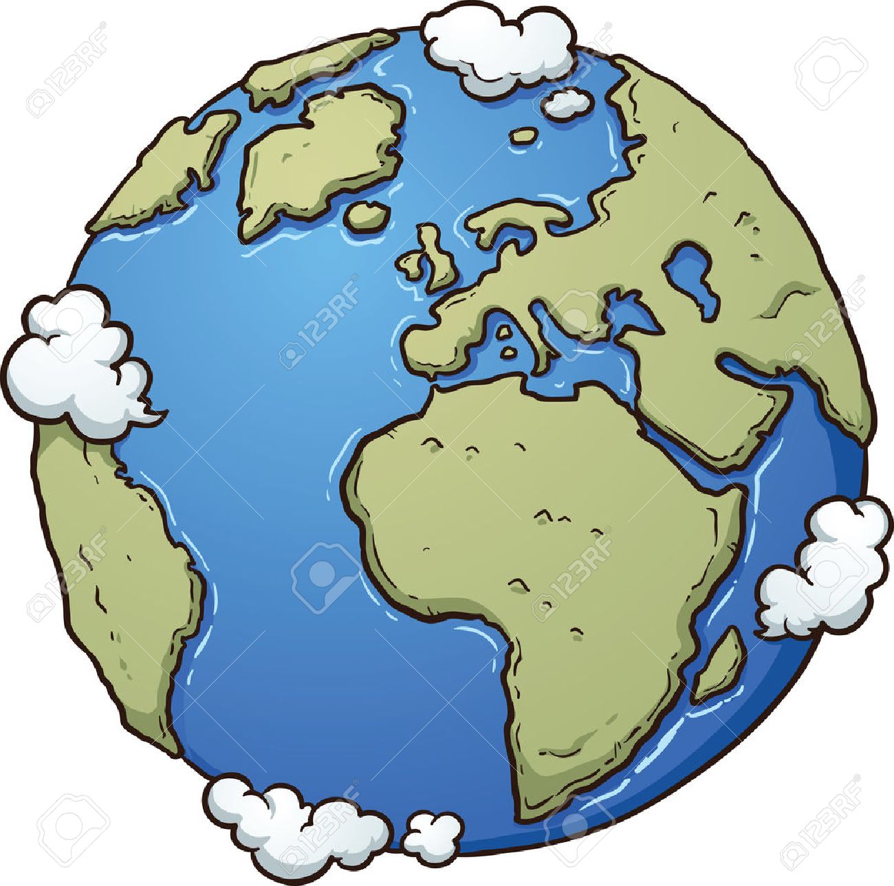 1300x1289 Cartoon Earth. Vector Clip Art Illustration With Simple Gradients
