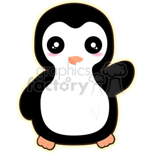 300x300 Royalty Free Cartoon Penguin Illustration Clip Art Image 393855
